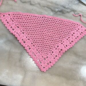 BANDANA /handmade /Crochet ,available in two color Cream and pink